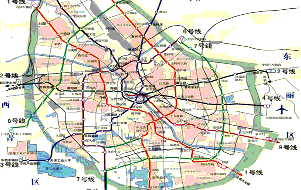 天津地铁2号线线路图